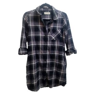 Long Fitted Flannel With Pockets